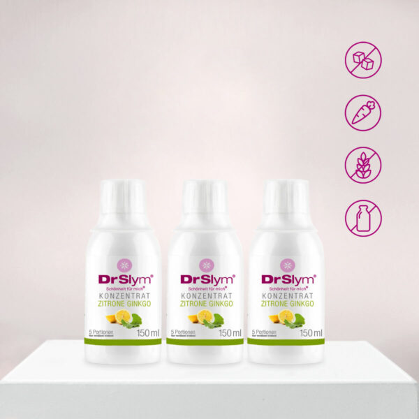 DrSlym Konzentrat Zitrone-Ginkgo 150ml - 3er Paket