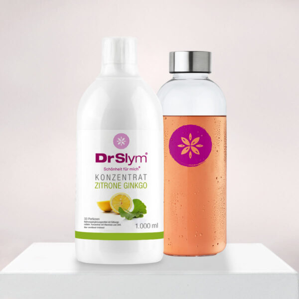 DrSlym Konzentrat Zitrone Ginkgo 1.000ml + Trinkflasche